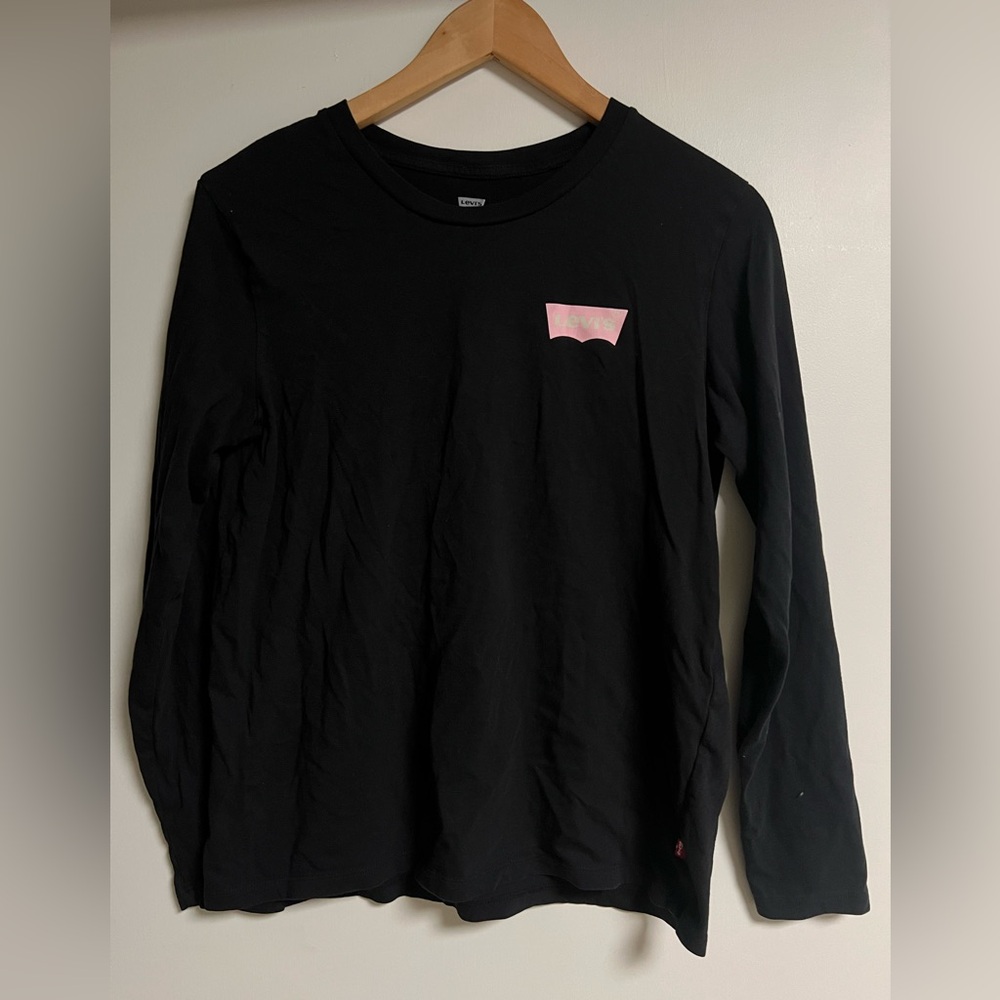 Levi's Black and Pink Logo Long Sleeve Tee